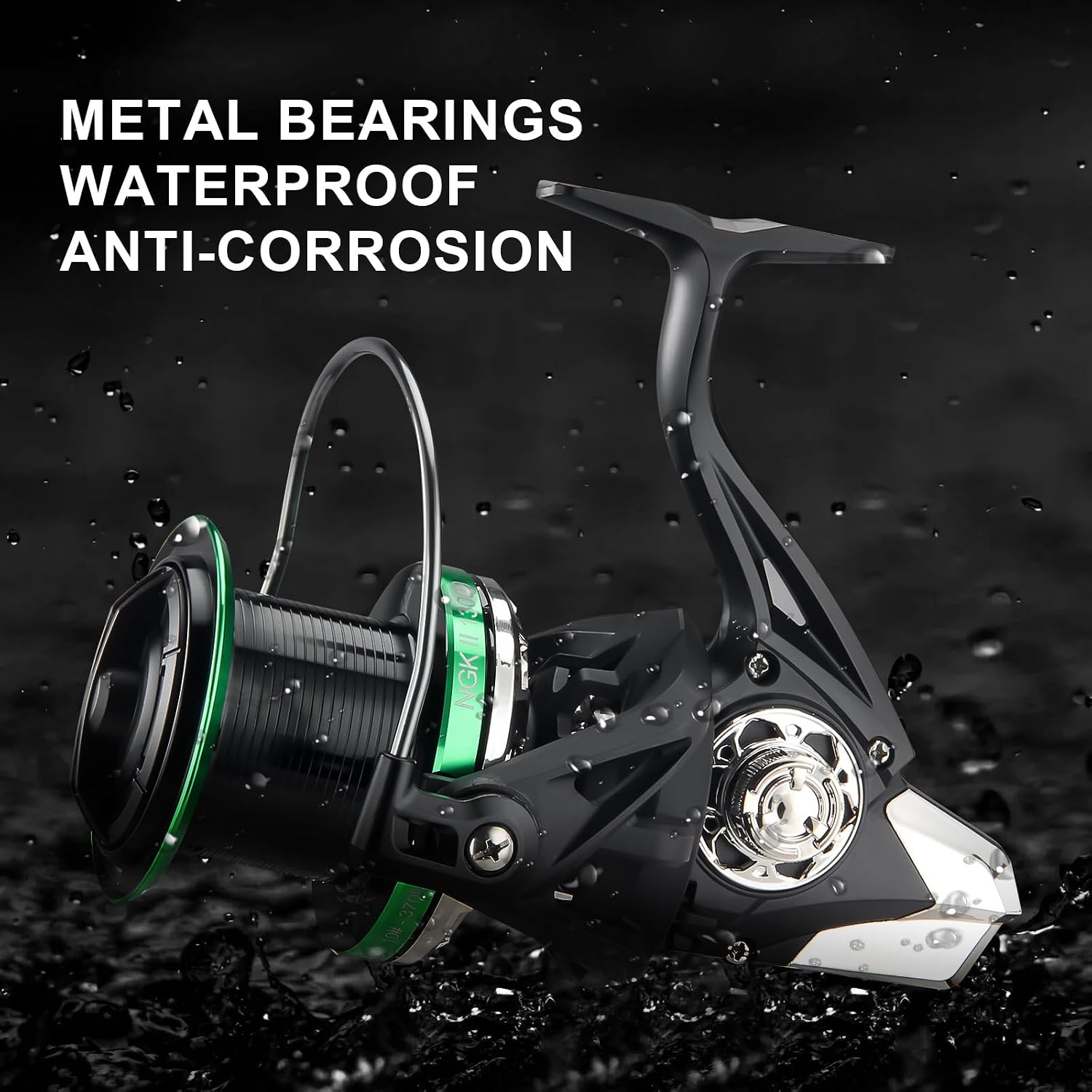 HAUT TON Spinning Reel, 6+1BB Metal Surf Fishing Reels, 55lbs Max Drag