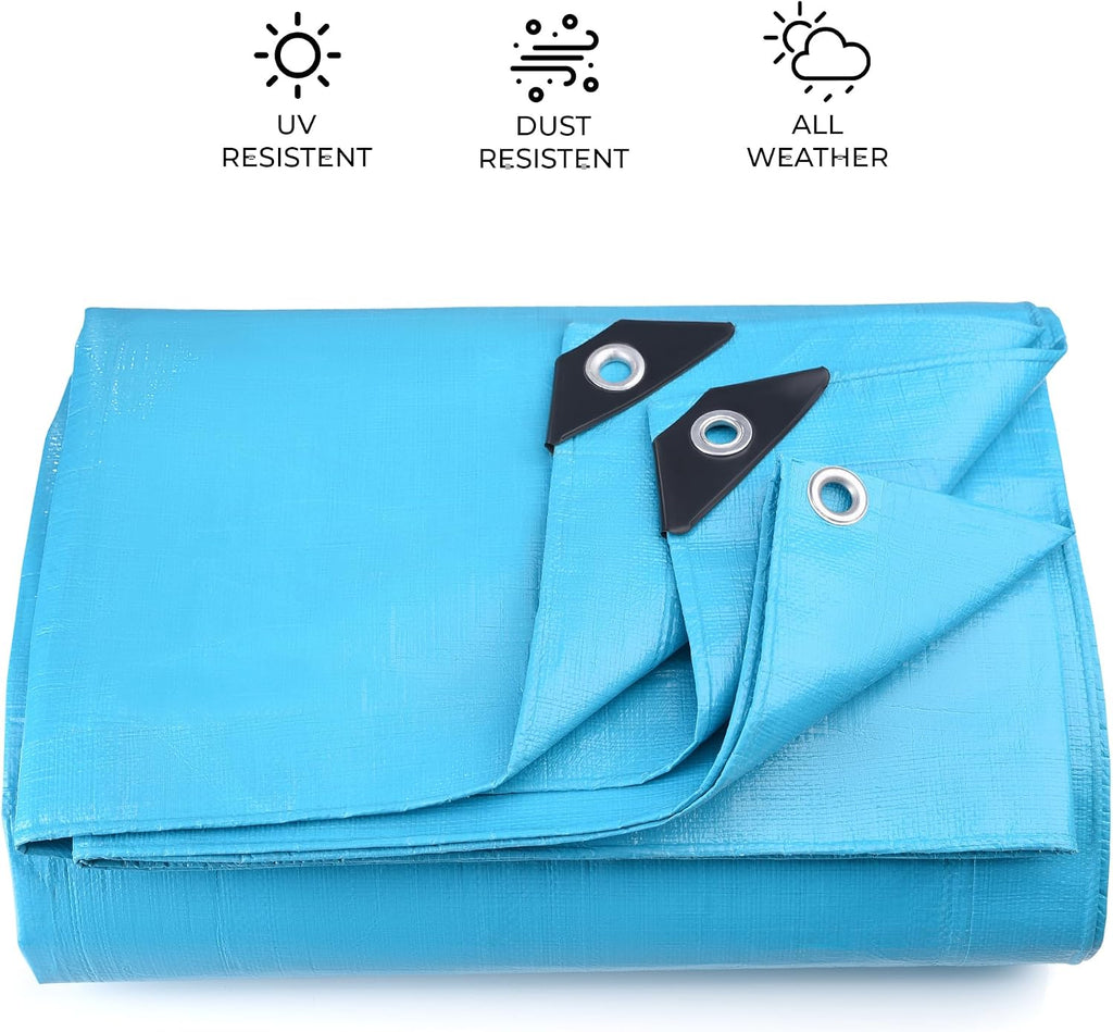 Tarps Heavy Duty Waterproof 20x30 ft, 12 mil Thick Tarp Cover with Grommets