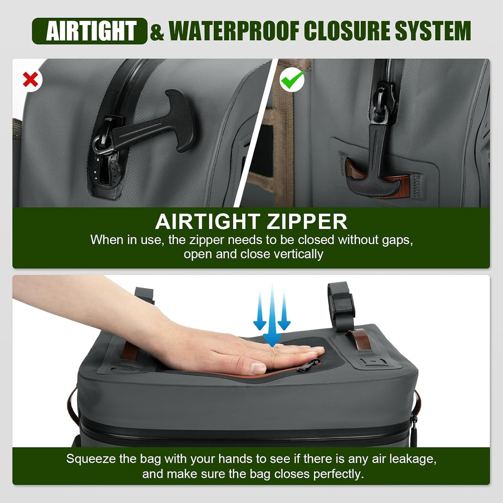 Goture Waterproof Fishing Waist Pack, IPX8 840D TPU Large Tackle Bag