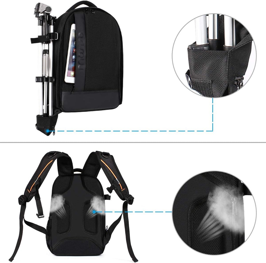 MOSISO Camera Backpack,Photography Backpack Padded Camera Bag, Black