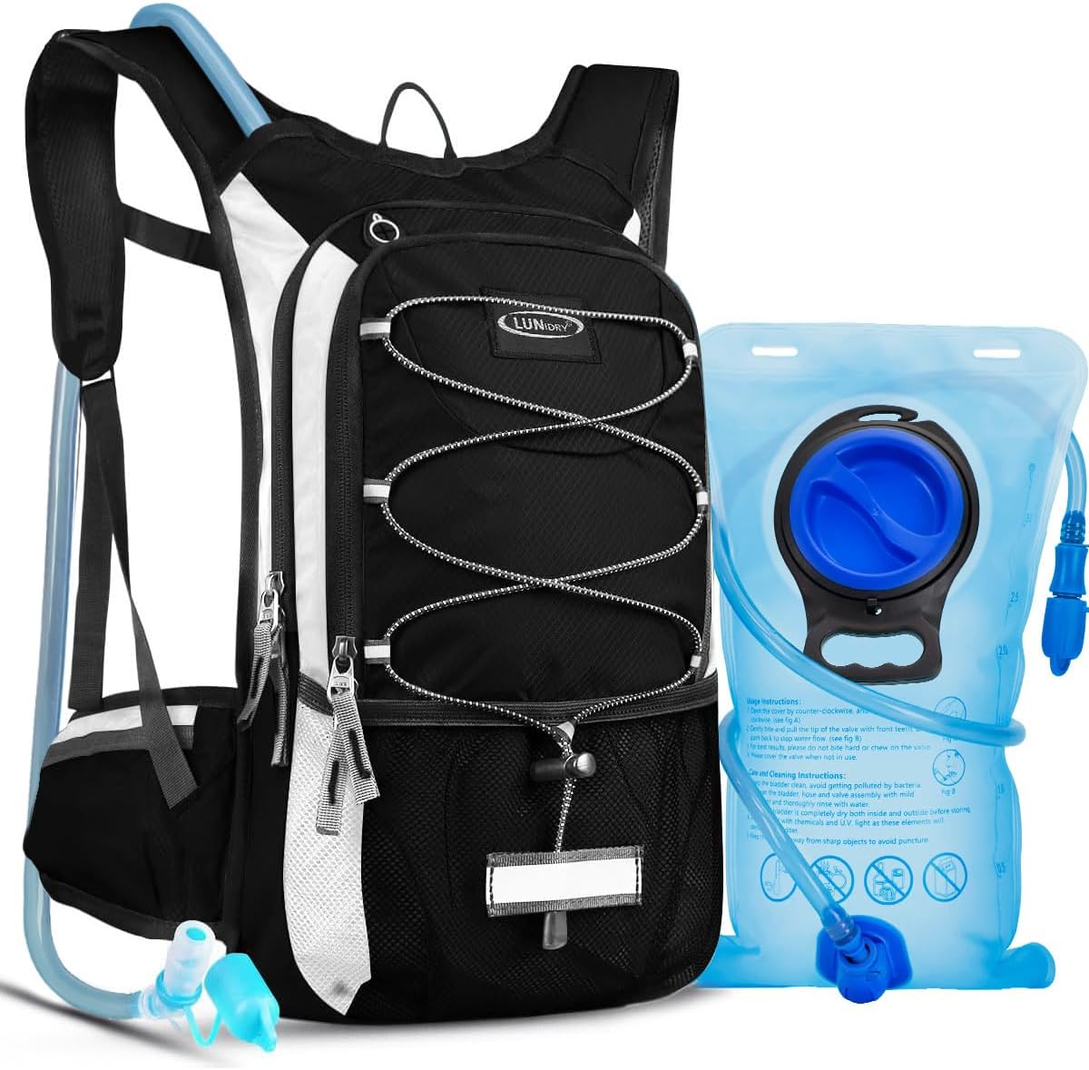 Hydration Backpack with 3L Water Bladder, Small Hydration Pack Backpack for Men Women, Lightweight Water Backpack with Cooler Layer for Running, Biking, Hiking