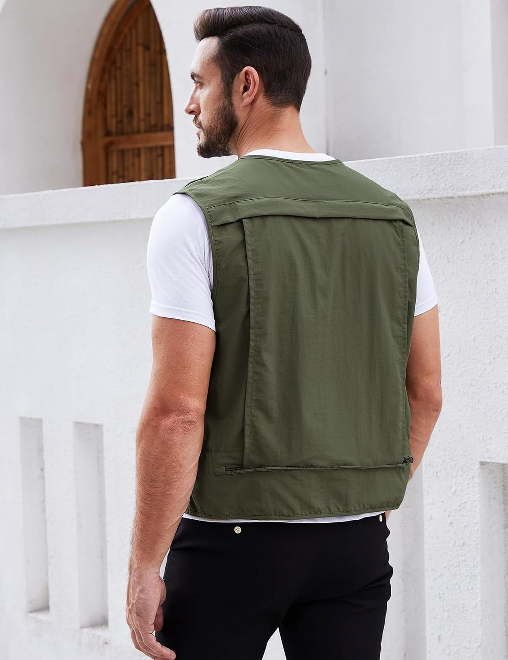 Gihuo Mens Fishing vest for Safari Utility Cargo with Pockets