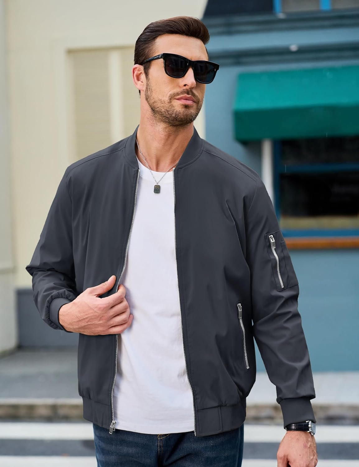 MAGCOMSEN Men's Bomber Jacket Lightweight Windbreaker Spring Fall Jacket