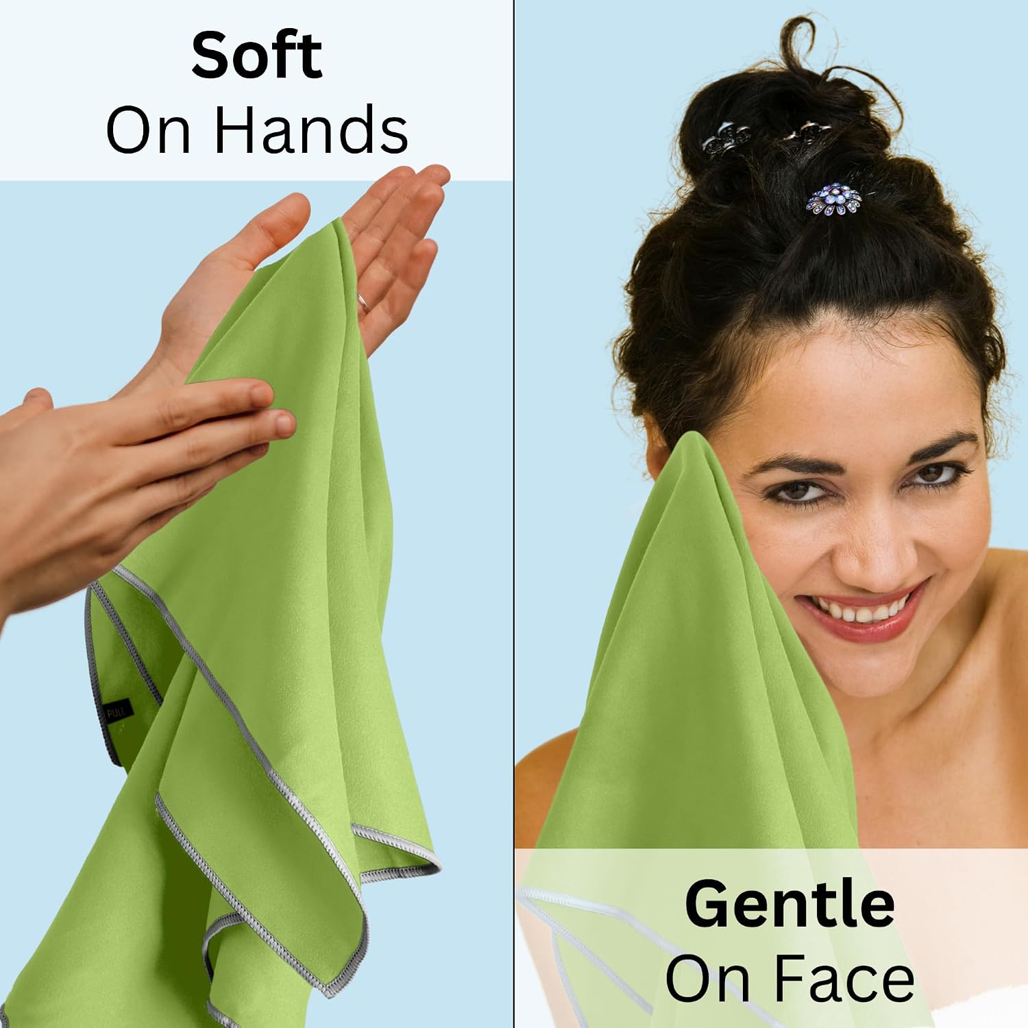 Backpacking Ultralight Quick Dry Microfiber Soft Fast Drying Hand and Face Towel Wash Cloth Camping Yoga Hiking Active Lifestyle (Lime, Medium 16x28)