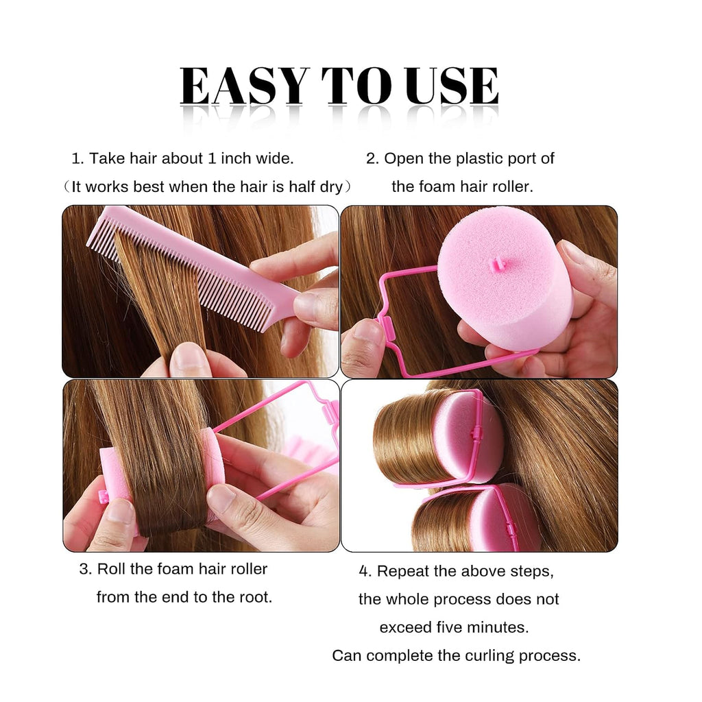 Jumbo Foam Sponge Hair Roller Soft Sleeping rollers Curvy Wavy Hairstyle