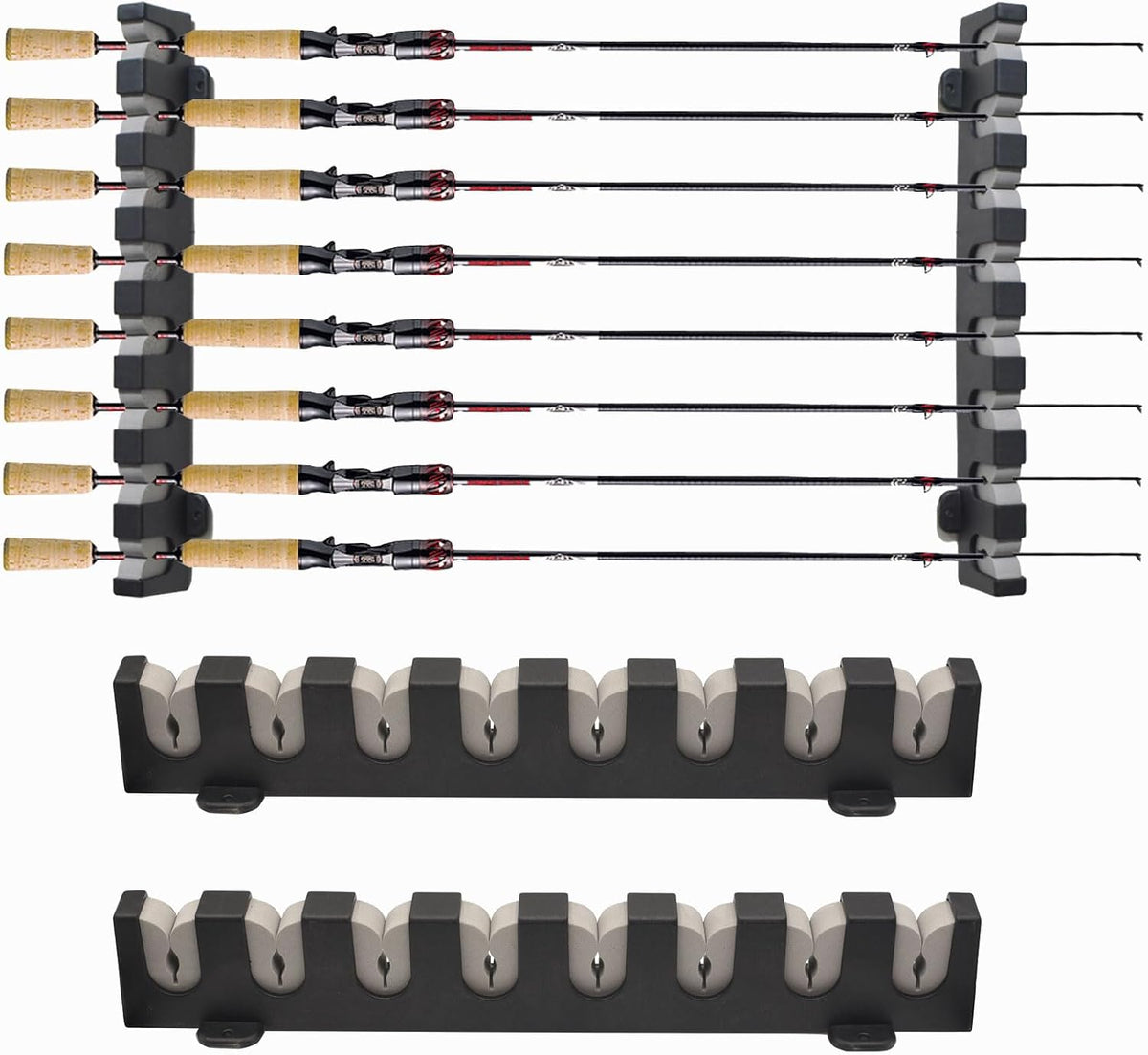 Horizontal Fishing Rod Holders Wall Mount,Pole Rack for Garage