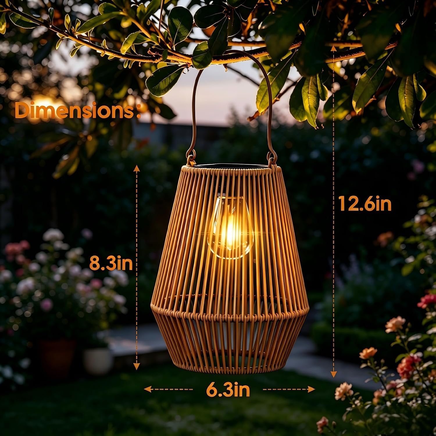 Solar Lanterns Outdoor Waterproof, KagoLing Solar Lanterns Outdoor Gifts for Women Mom Grandma Hanging Solar Lights Outdoor Garden Decor for Outside, Yard, Patio, Porch, Trees, Pathway, Lawn, 2 Pack
