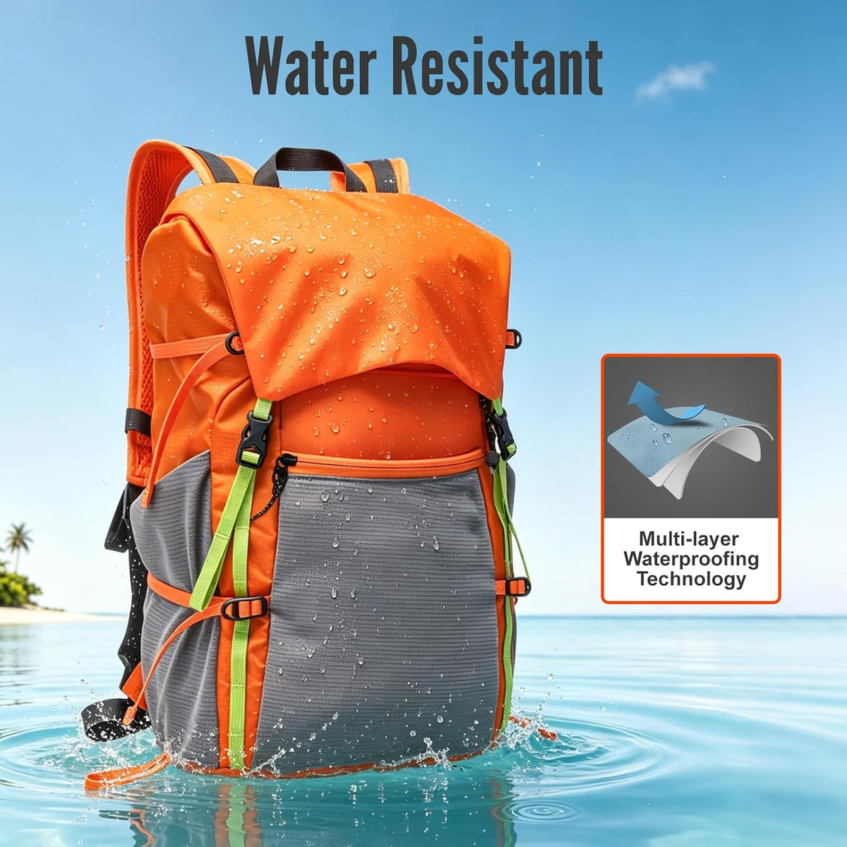 20L Hiking Backpack, Small Lightweight Daypack for Men Women,Orange
