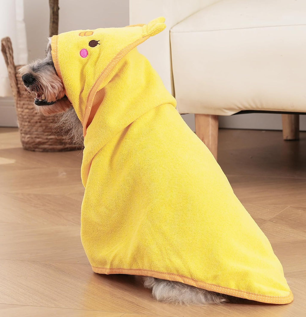 Dog Hooded Bathrobe Towel Fast Drying Absorbent Bath Warm Blanket