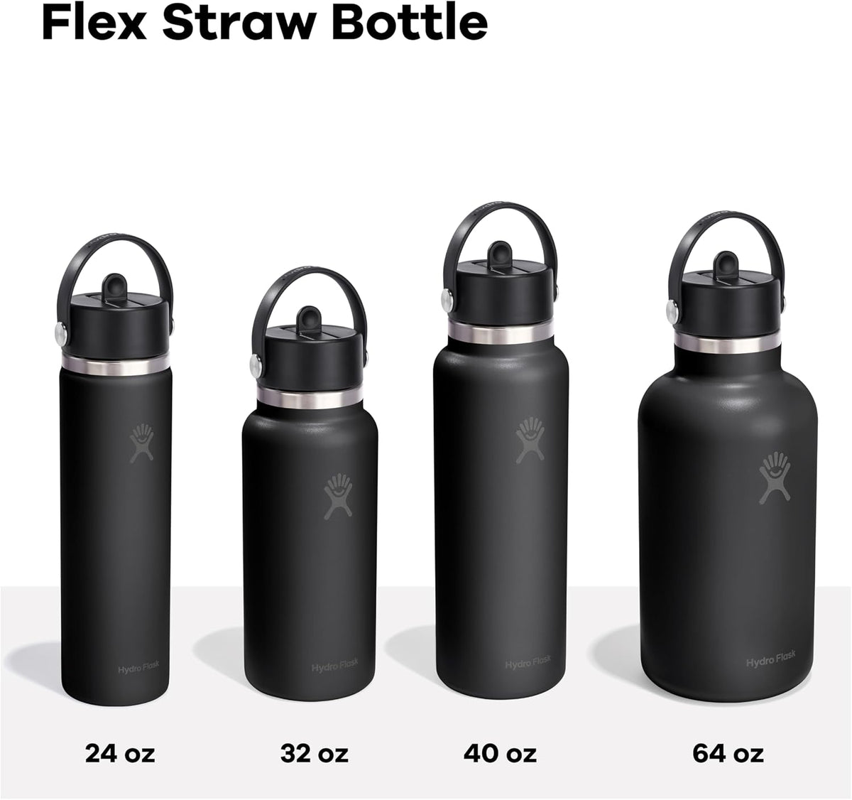 Hydro Flask Water Bottle - Insulated Stainless Steel - Wide Straw Lid, Non Spill, Leakproof in 24 Oz Harbor Blue