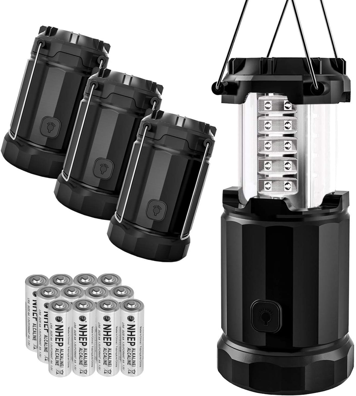 Etekcity Camping Lantern Battery Powered LED for Power Outages, Emergency Light for Hurricane Supplies Survival Kits, Operated Lamp, Camping Gear Accessories Essentials, 2 Pack