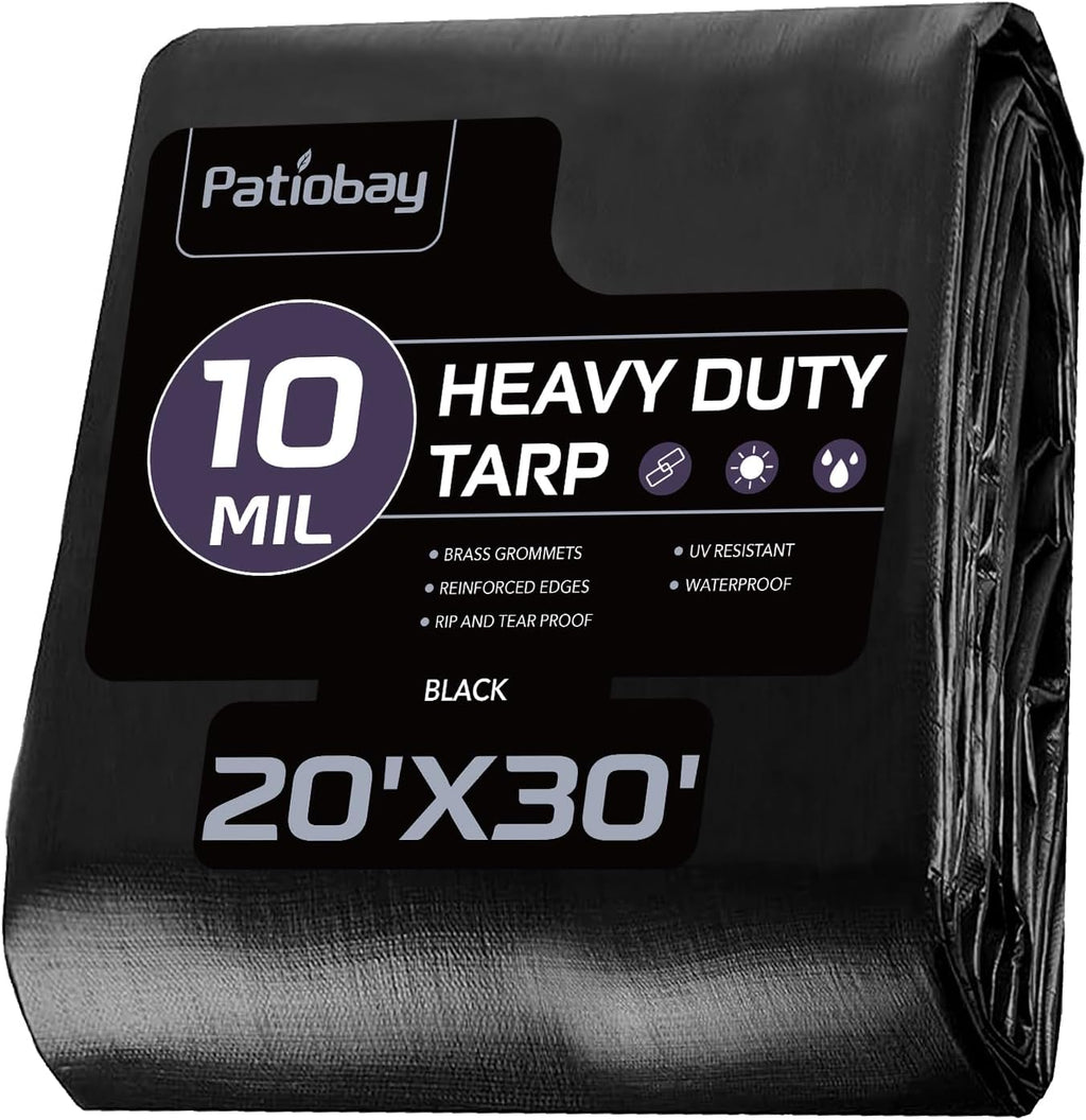 Tarp 12x14 Feet, 12 Mil tarps Heavy Duty Waterproof, Black