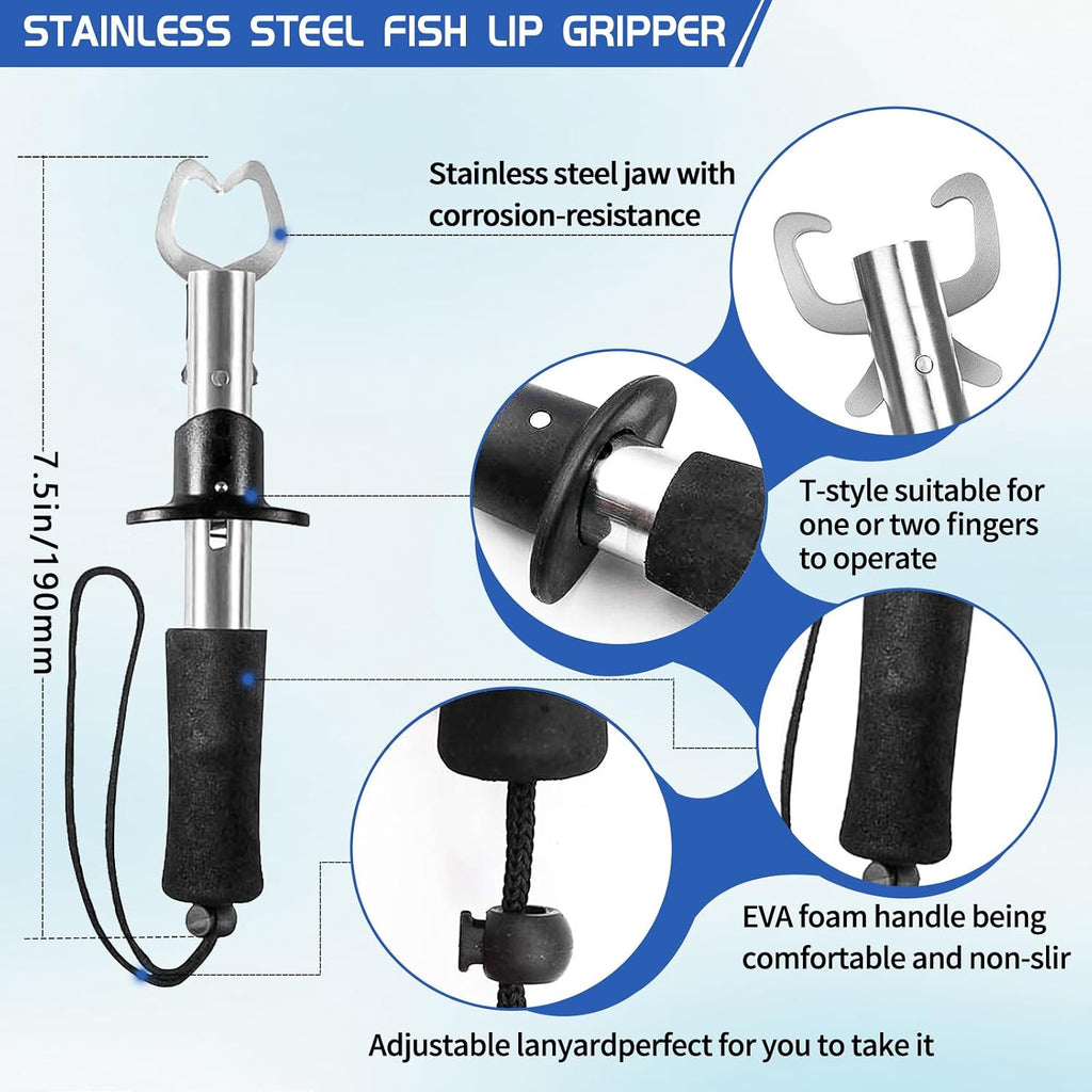 XBLACK Fishing Tool Kit Fishing Pliers Fish Gripper Fishing Scale Fish Grip Tools Set Saltwater Resistant Fishing Gear