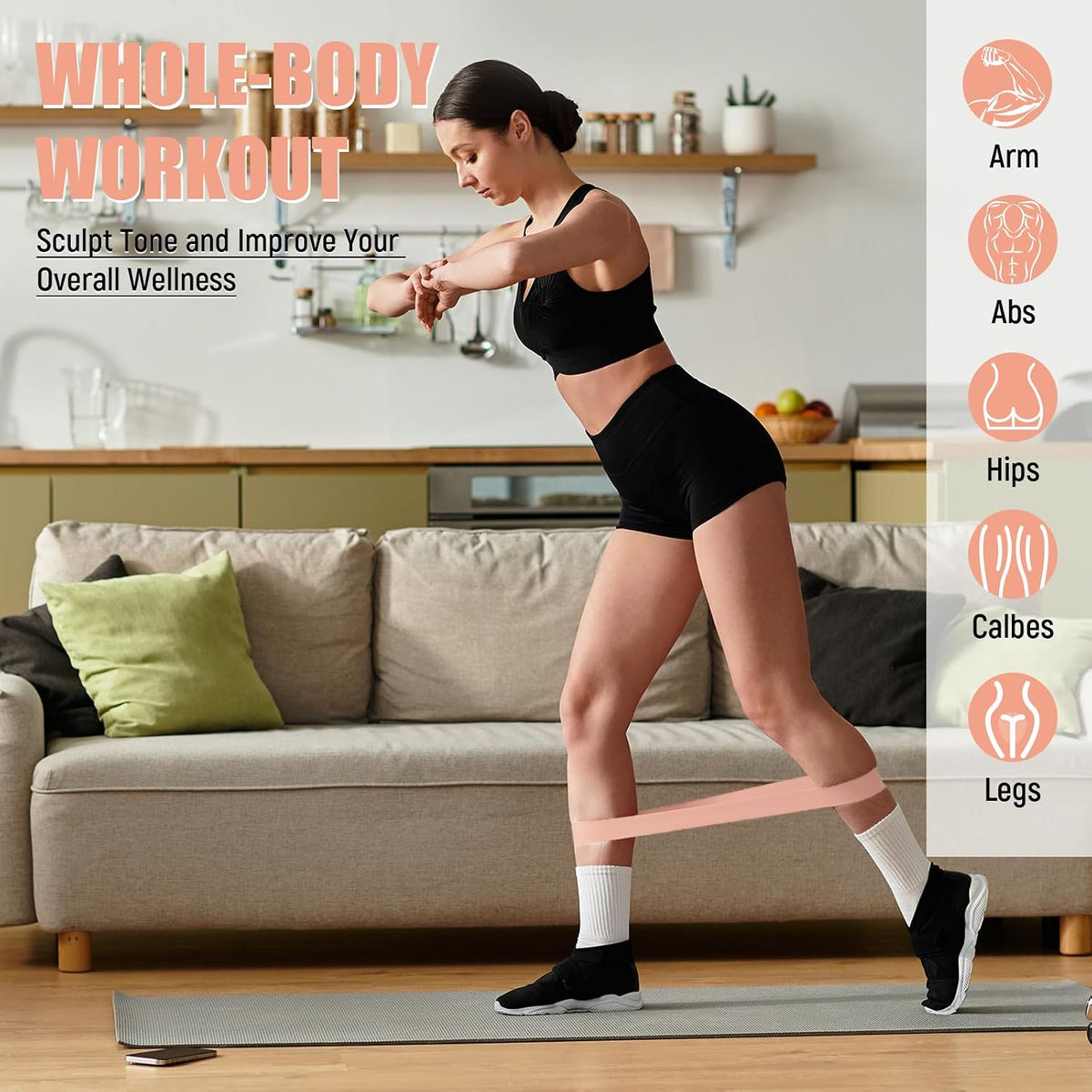 DEEKIN 20 Pcs Resistance Bands Resistance Loop Exercise Bands Exercise Equipment Elastic Drag Ring for Women and Men Home Fitness, Gym, Yoga