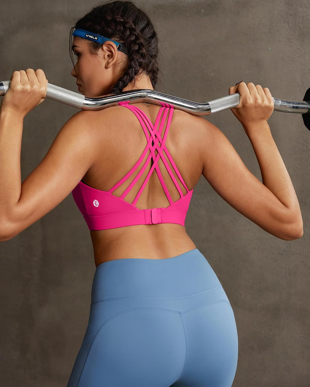 RUNNING GIRL Sports Bras for Women,Crisscross Back High Impact Sports Bra with Hook Closure Workout Supportive Bra