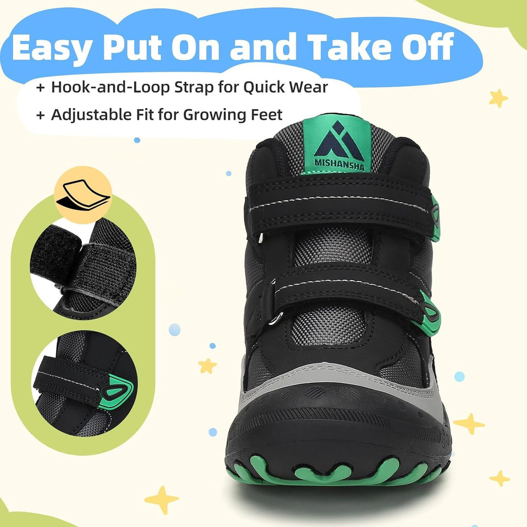 Mishansha Kids Hiking Boots for Boys Girls Water-Resistant Non-Slip
