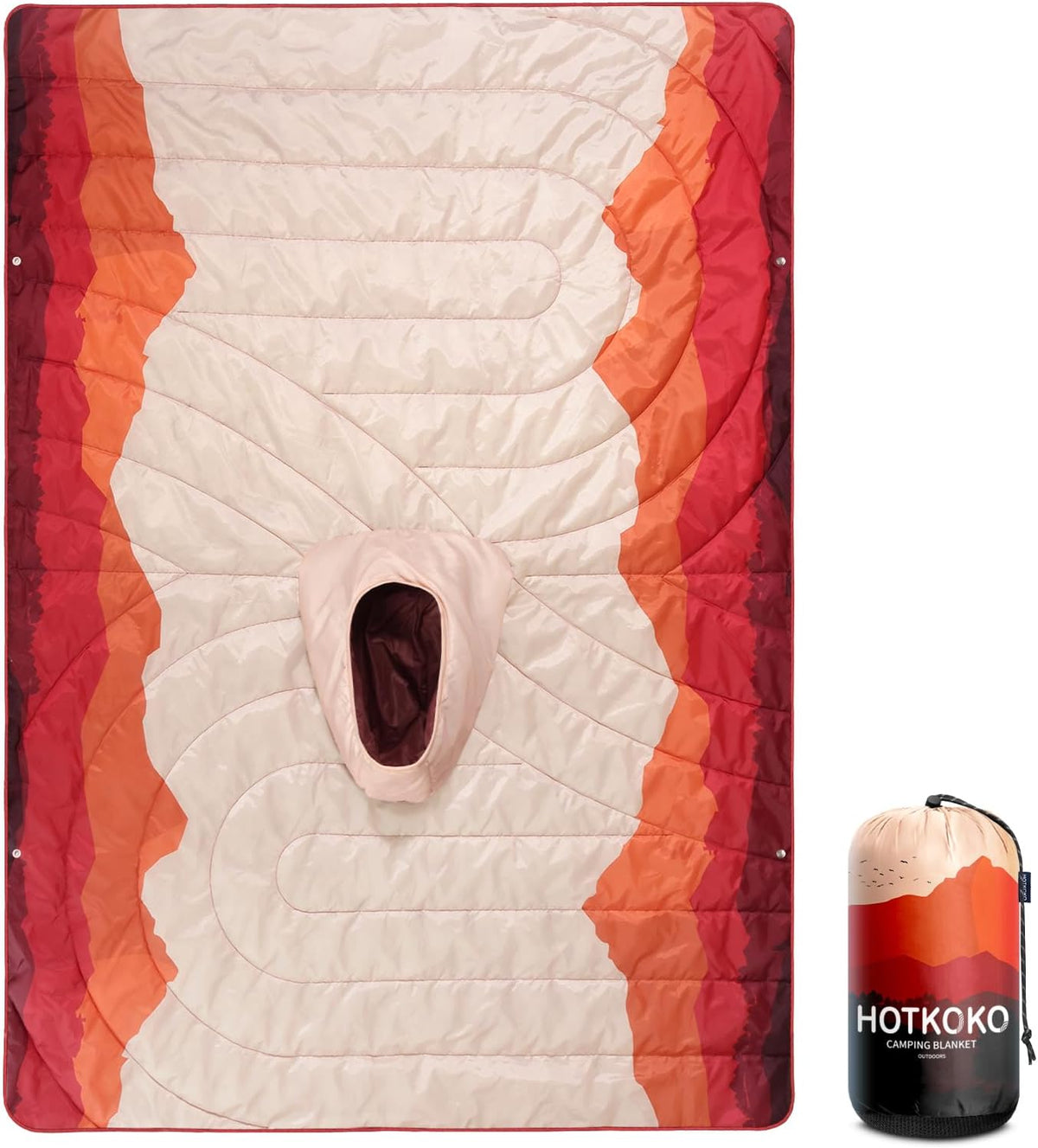 Poncho Blanket Outdoor Wearable Camping Blanket Hoodie Waterproof