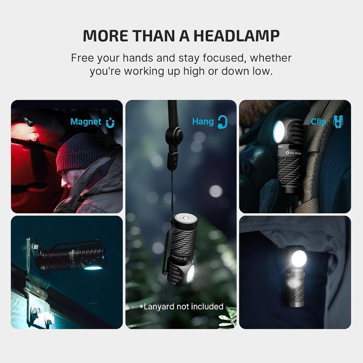 OLIGHT Perun 3 Mini Rechargeable Headlamp, Waterproof, 1250 Lumens, Black
