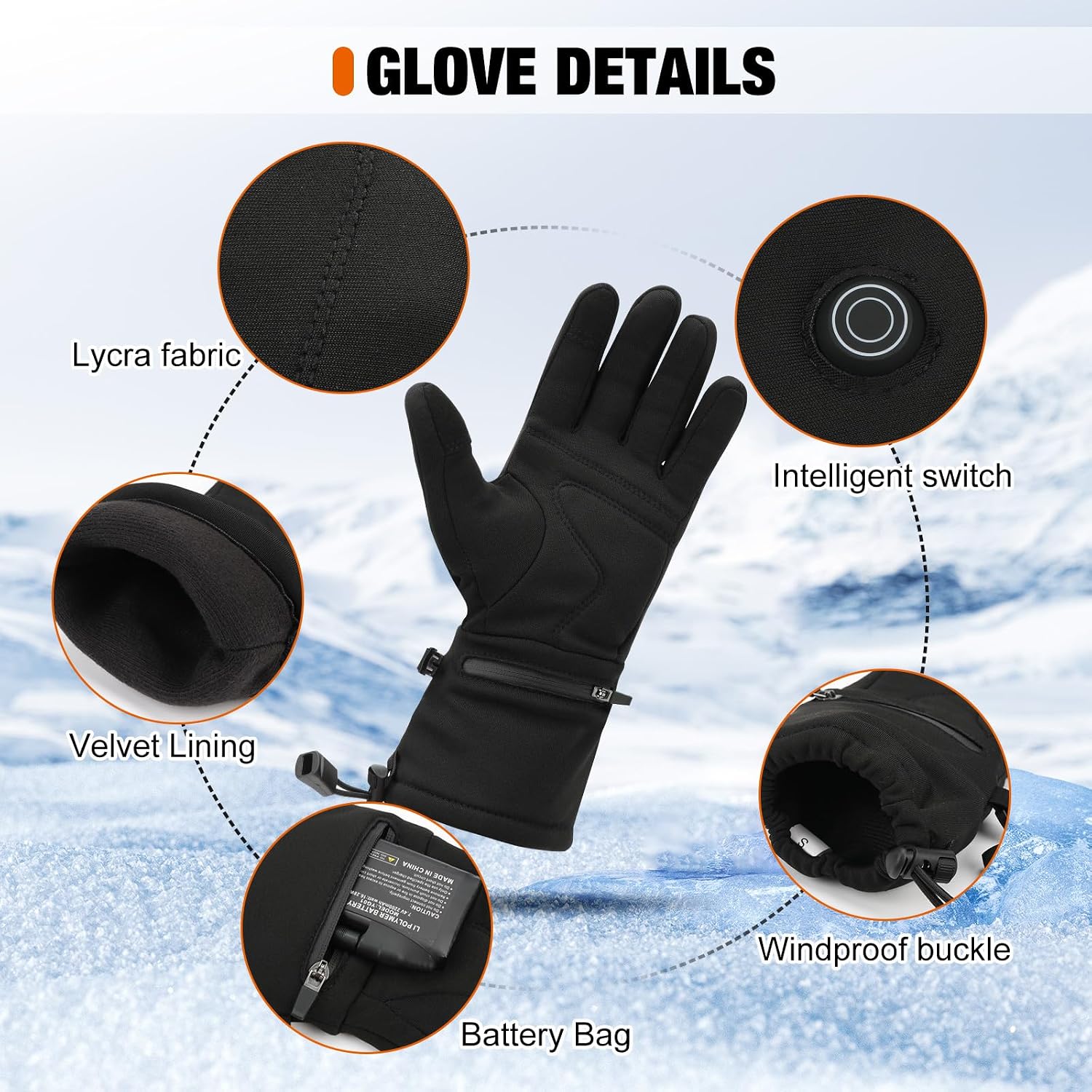 Heated Glove Liners for Men Women Rechargeable Heated Gloves with 3 Heat Settings, Thin Liners for Running Hiking Cycling Skiing Winter Activities