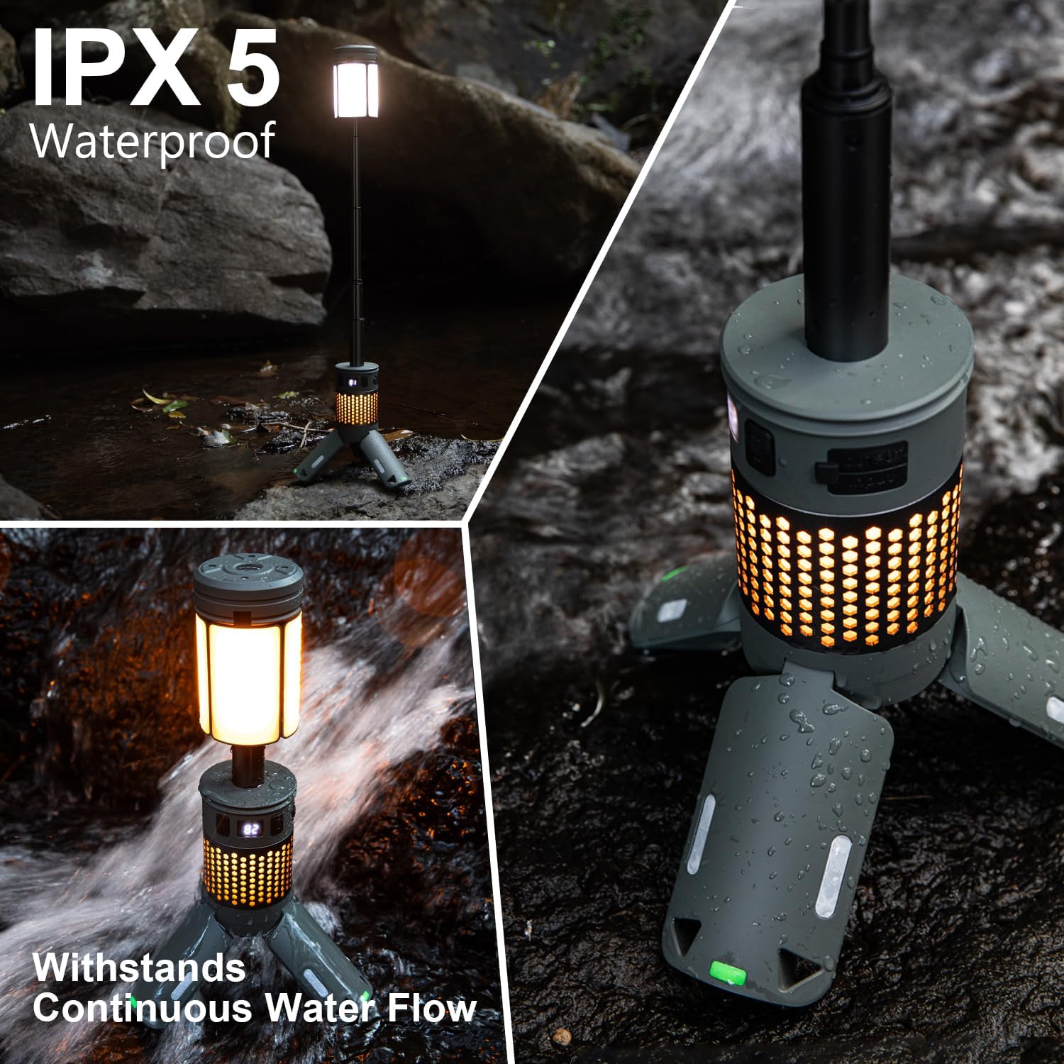 Telescopic Camping Lights with Stand, 40H Playtime, Magnetic Base