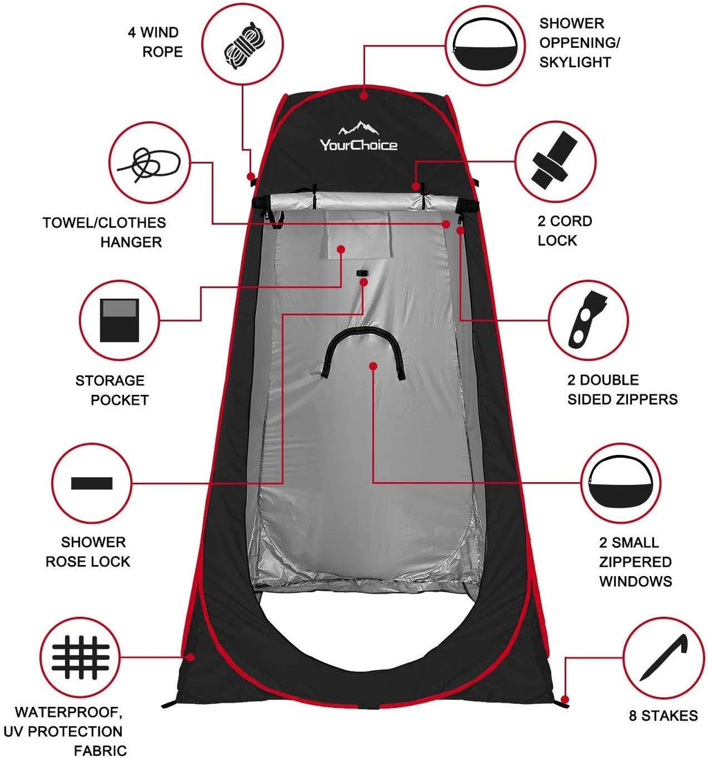 Your Choice Pop Up Shower Tent 47.2" Wx74.8/82.7" H Privacy Changing Tent