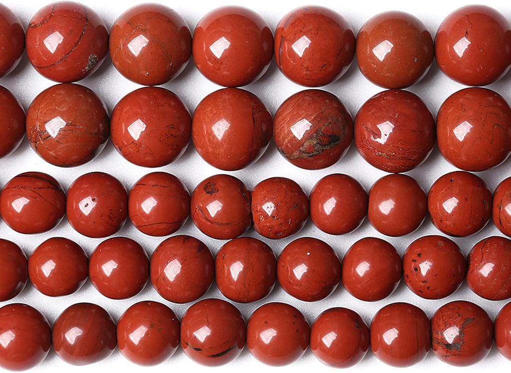12MM 30PCS Natural Stone Chinese Red Jaspers Spacer Beads for Jewelry Making DIY Bracelet