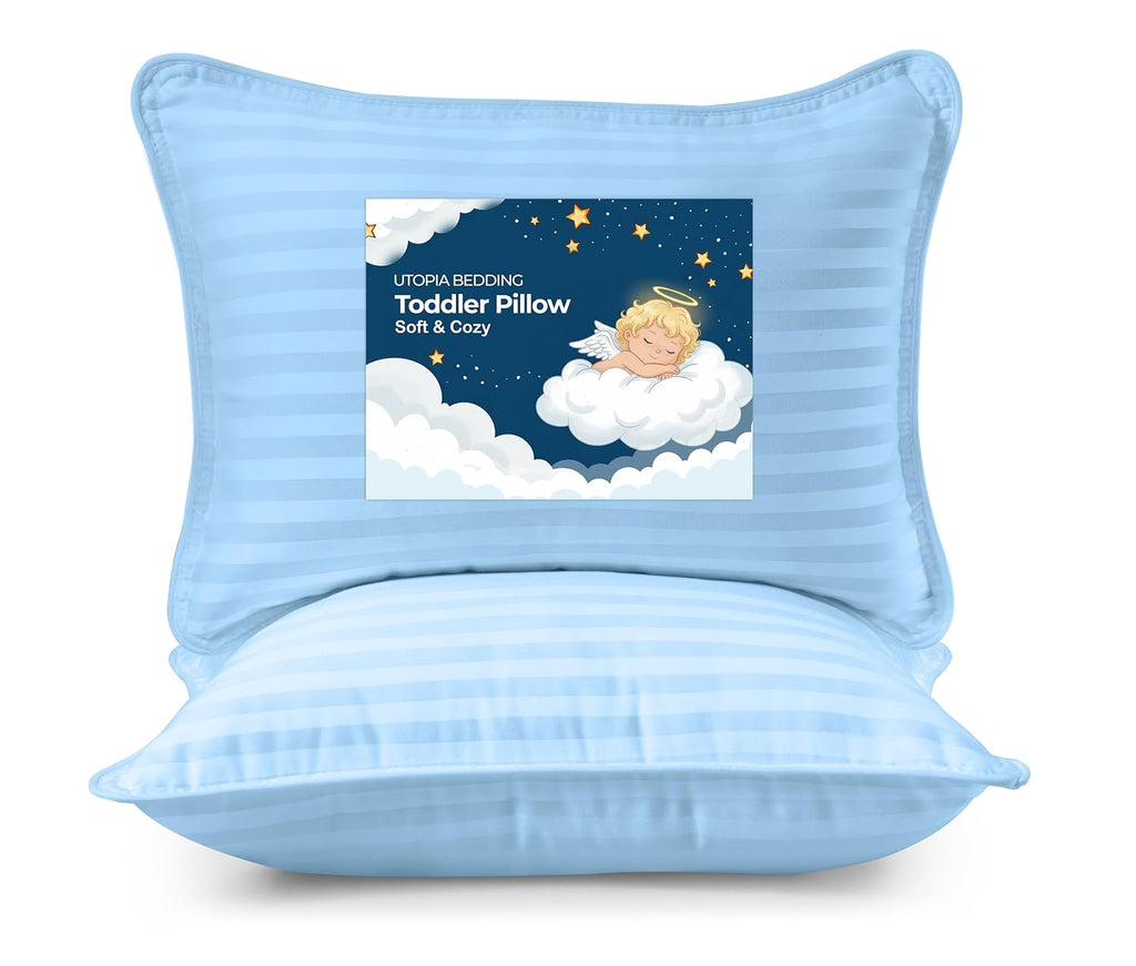 Utopia Bedding Travel Pillow, Polycotton Shell 12x20 Inch, White 2 Pack
