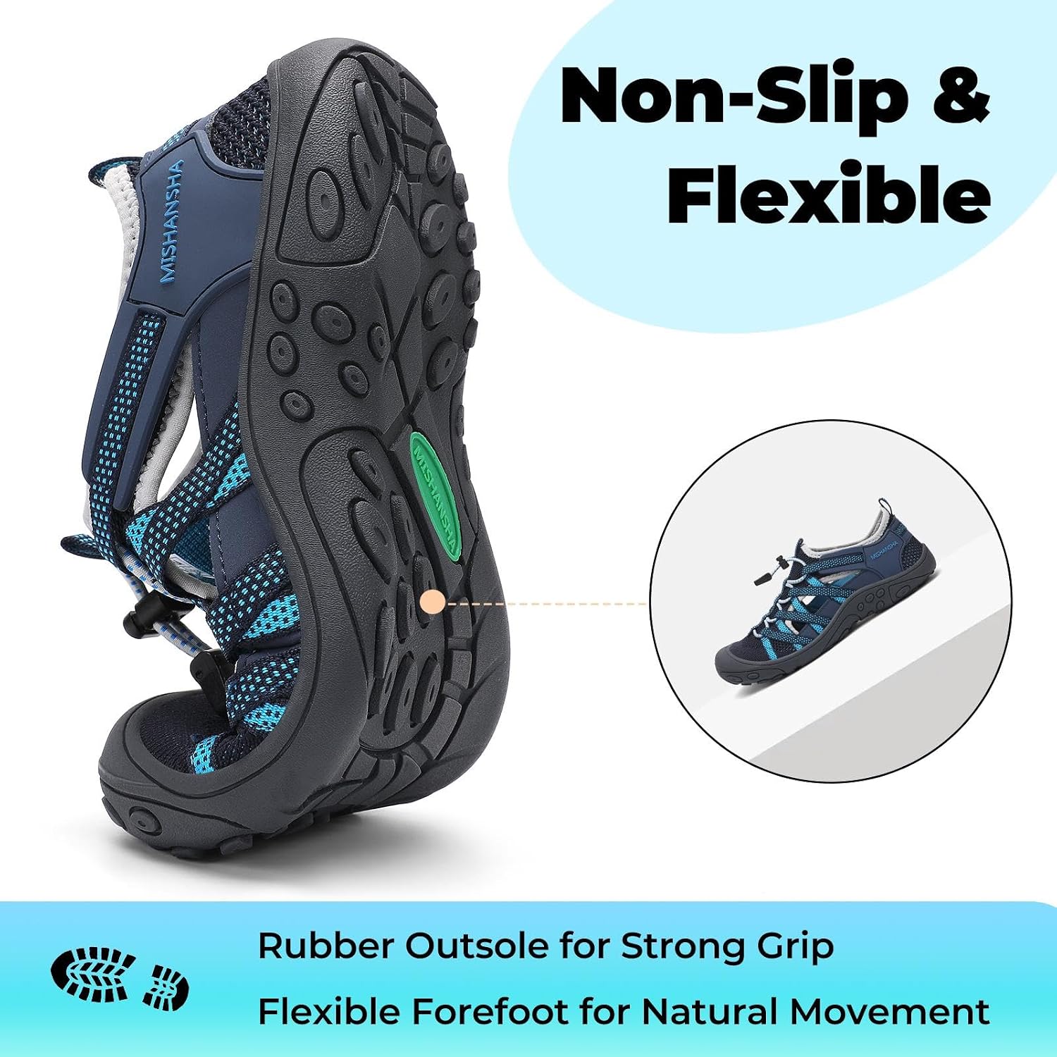 Mishansha Women’s Hiking Sandals Closed Toe, Lightweight Breathable Water Sandals, Non-Slip Outdoor Sport Sandal for Walking Trekking Beach
