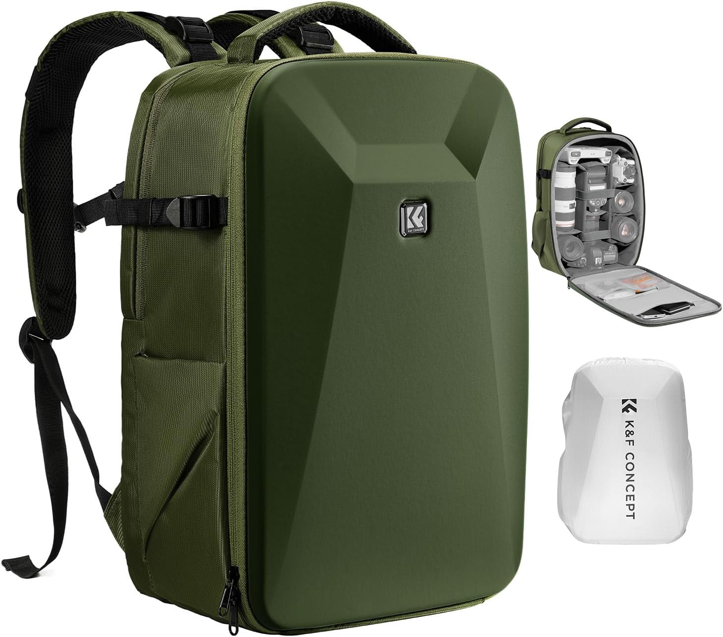 K&F CONCEPT Camera Backpack,Hardshell Photography DSLR Camera Bag