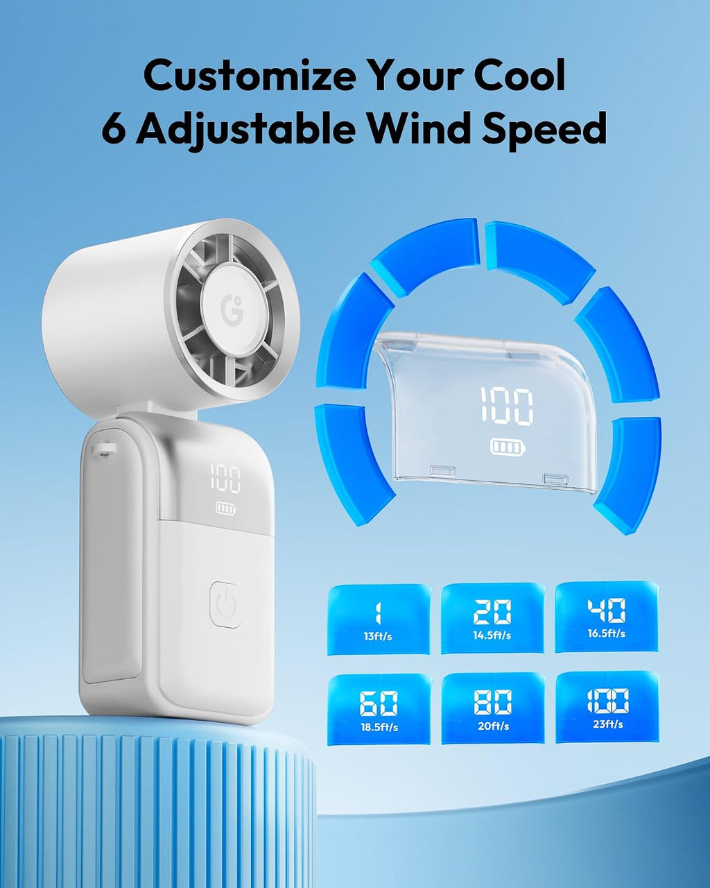 Gaiatop Portable Mini Fan Handheld, 3-in-1 Foldable Pocket Fan, Up to 15H