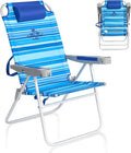 SUNNYFEEL Tall Beach Chair for Adults, High Back High Seat Folding Chairs