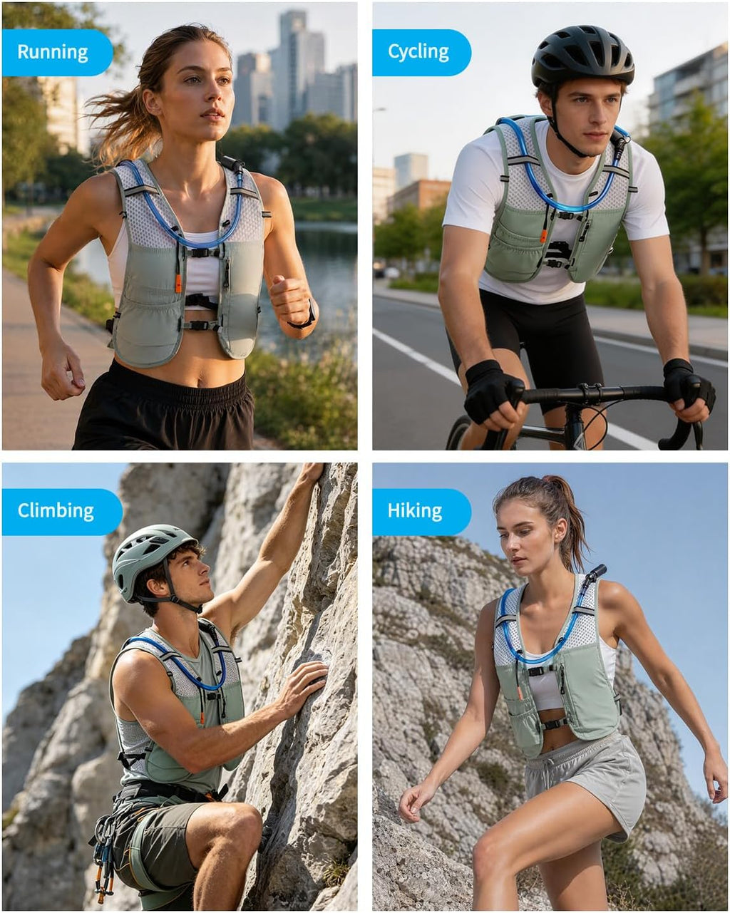 ECOHUB Lightweight Hydration Vest Water Backpack with 2L Water Bladder
