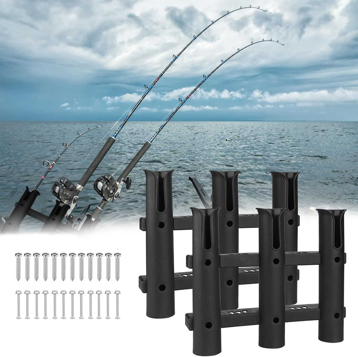 Fishing Rod Holders 6Tubes Boat Rod Holders with Screws