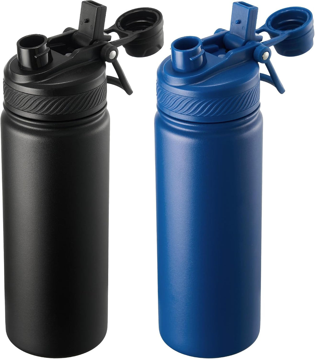 Fijinhom Insulated Stainless Steel Water Bottle, type 17,Black+Green&Black
