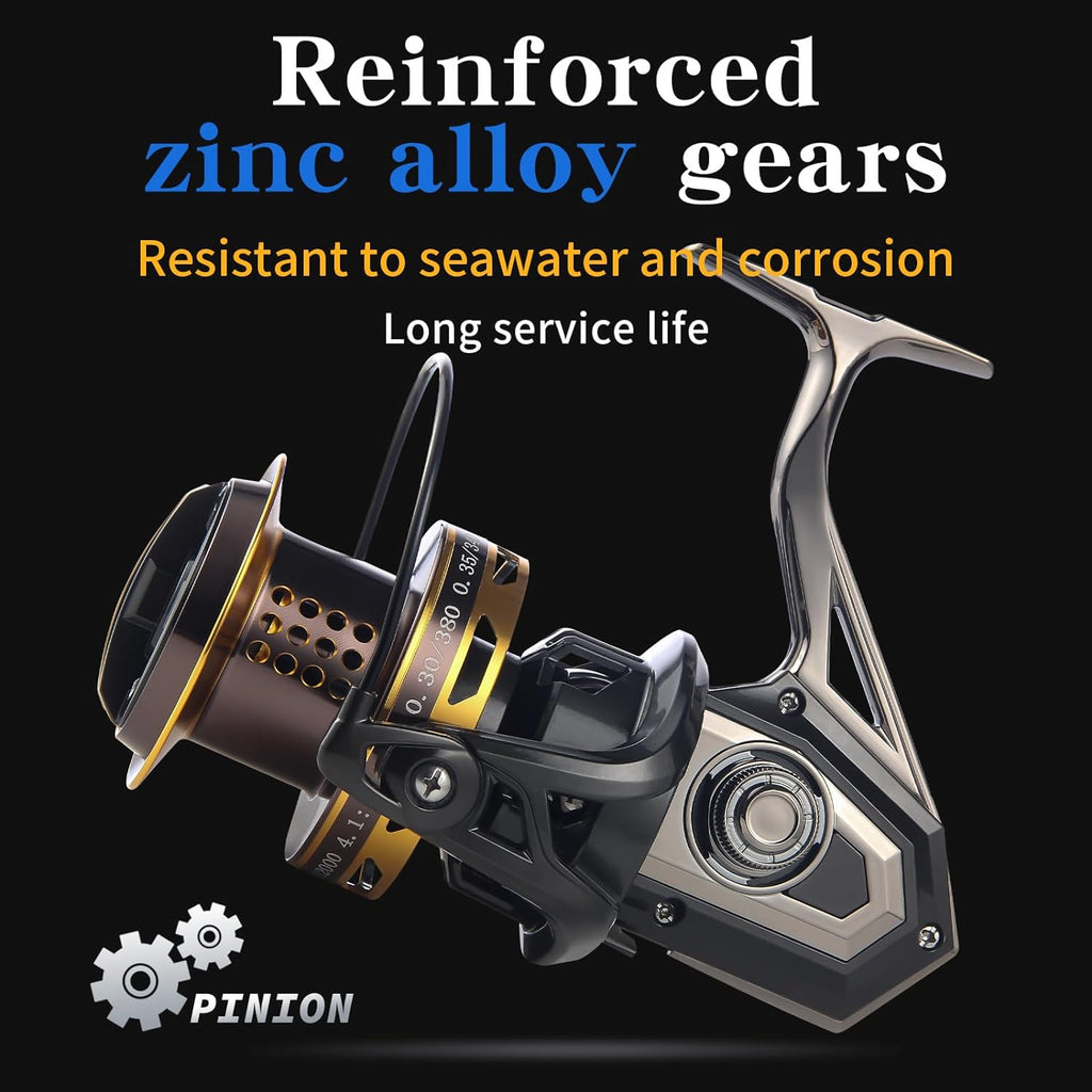 Big Game Surf Spinning Fishing Reel, 44Lbs Max Drag Saltwater Fishing Reels