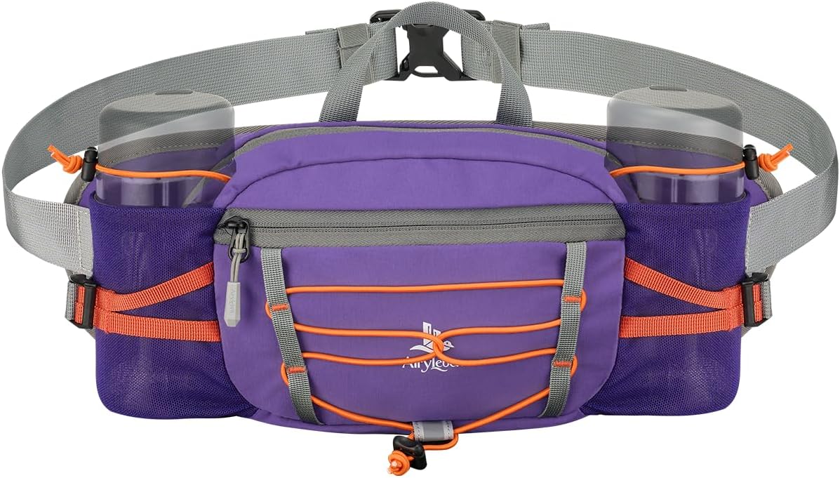 Fanny Pack with 2 Water Bottle Holder for Women Men, Waist Bag