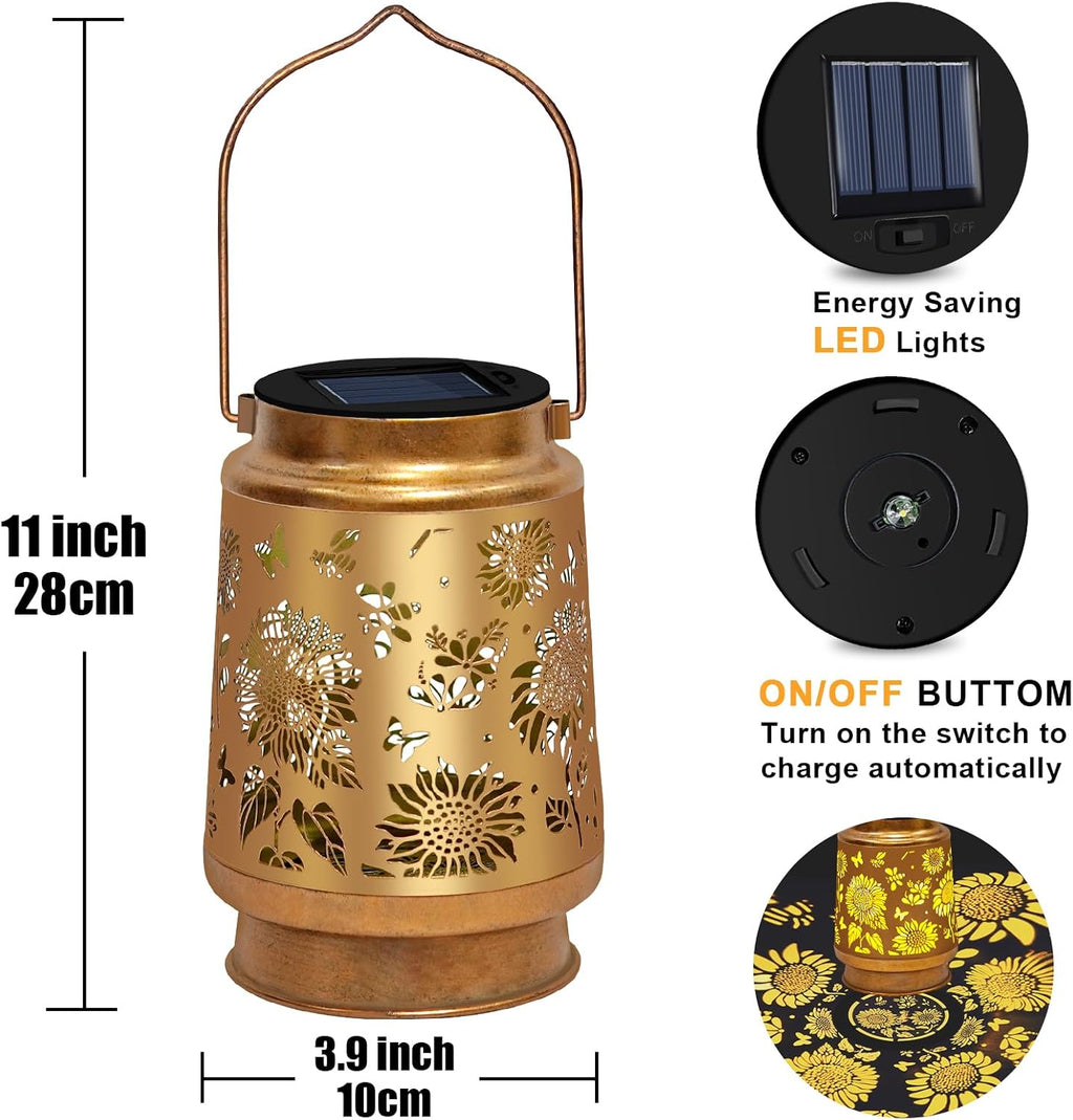 Solar Garden Lights Outdoor Decor,Sunflower Solar Lantern Waterproof