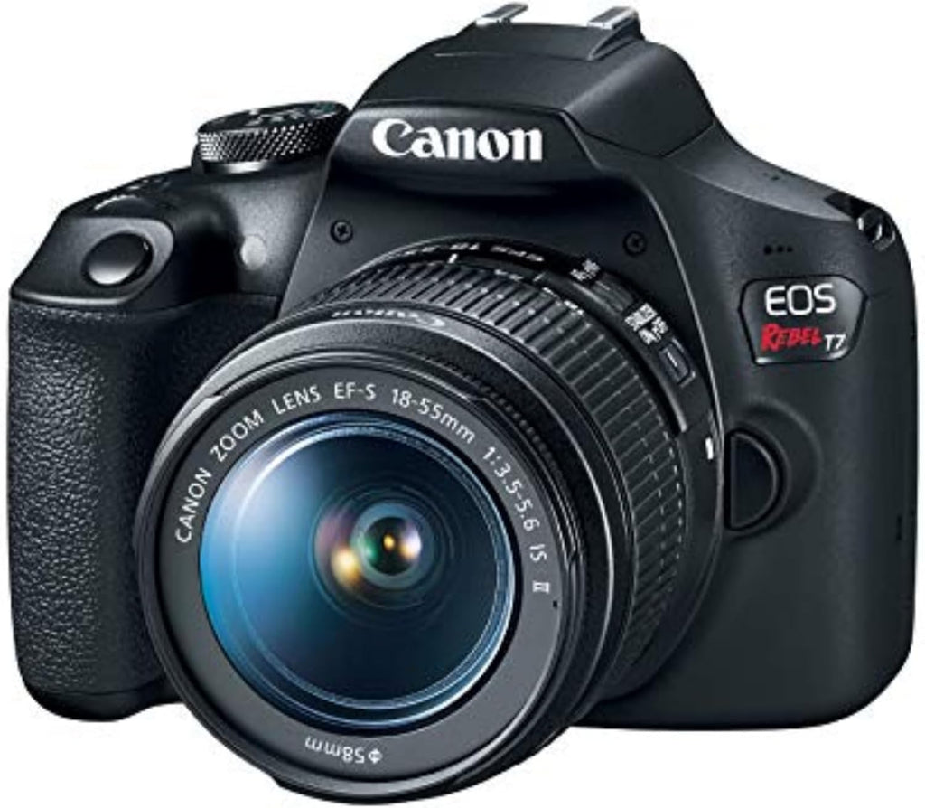 Canon EOS Rebel T7 DSLR Camera Double Zoom Lens Kit with EF-S 18-55mm and EF 75-300mm Lenses, 24.1 Megapixel CMOS (APS-C) Sensor, Full HD Videos, Wi-Fi, Beginner Photographers, Digital Camera, Black
