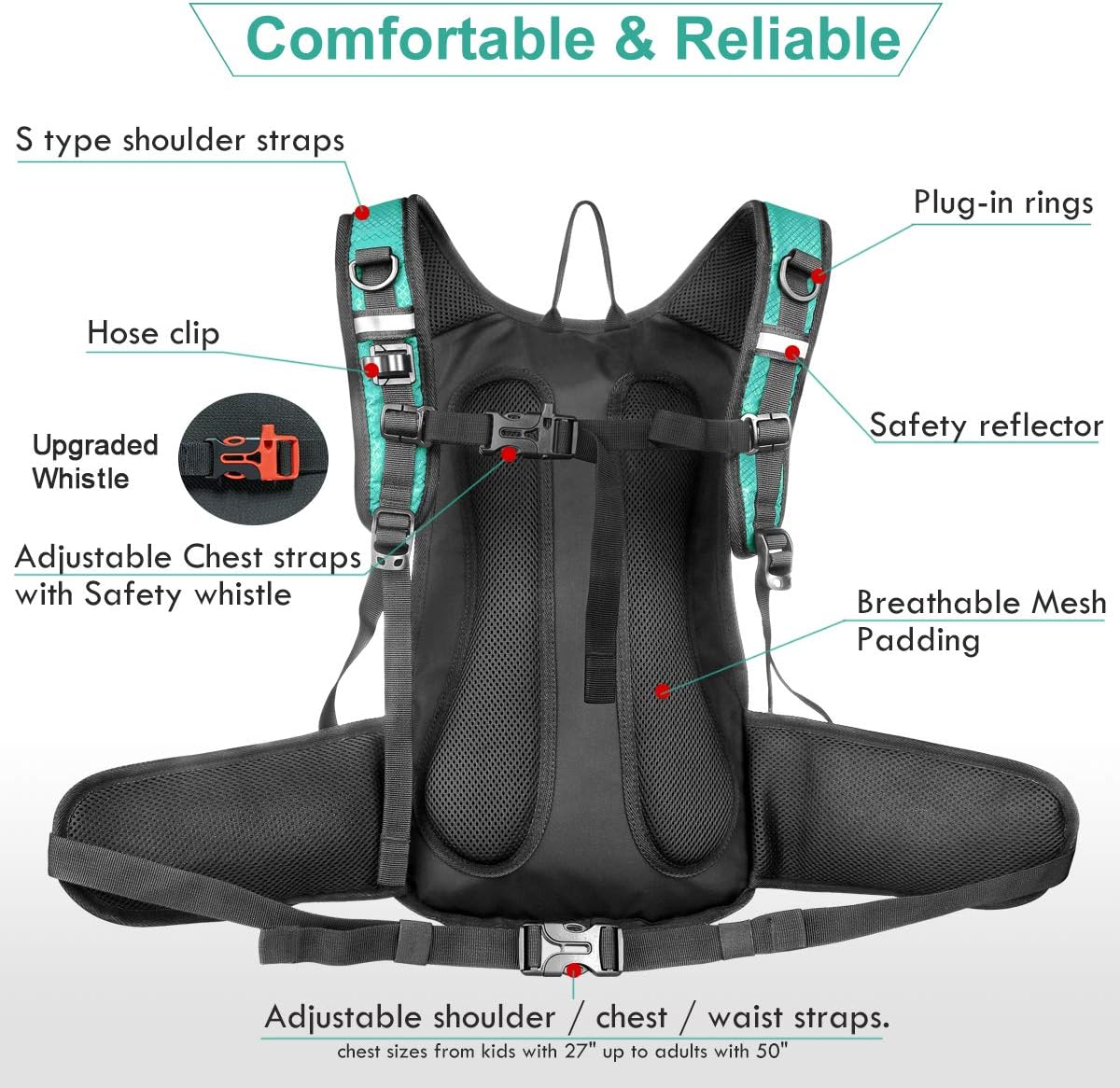 Mothybot Hydration Pack, Insulated Hydration Backpack with 2L BPA Free Water Bladder and Storage, Hiking Backpack for Men, Women, Kids for Running, Cycling, Camping - Keep Liquid Cool up to 5 Hours