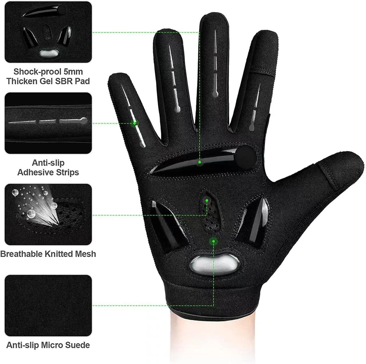 Cycling Gloves Men Women,Touchscreen Full Finger Mountain Bike Gloves