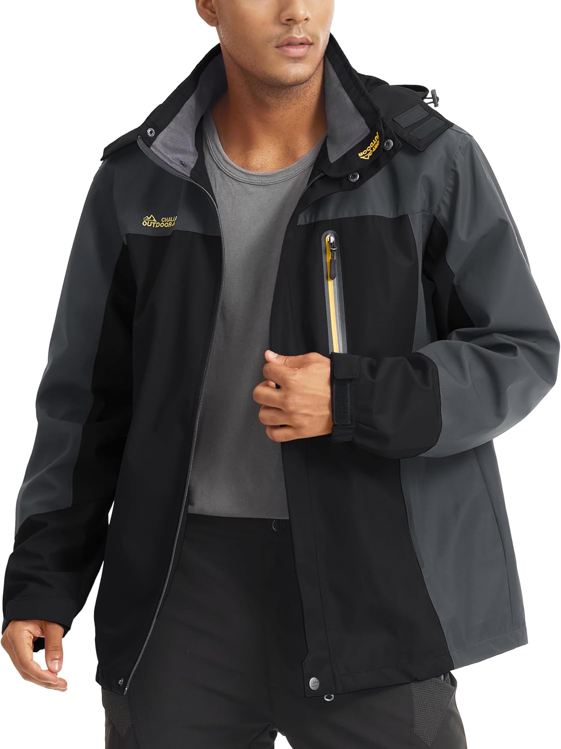 MAGCOMSEN Men's Rain Jacket Lightweight Windbreaker Fishing Raincoat