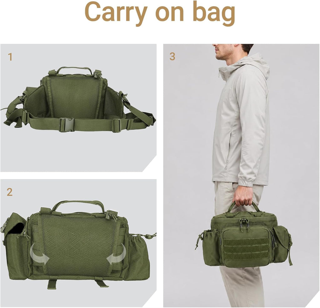 MGFLASHFORCE Tactical Fanny Pack for Men EDC Molle Waist Bag Hip Belt Pouch