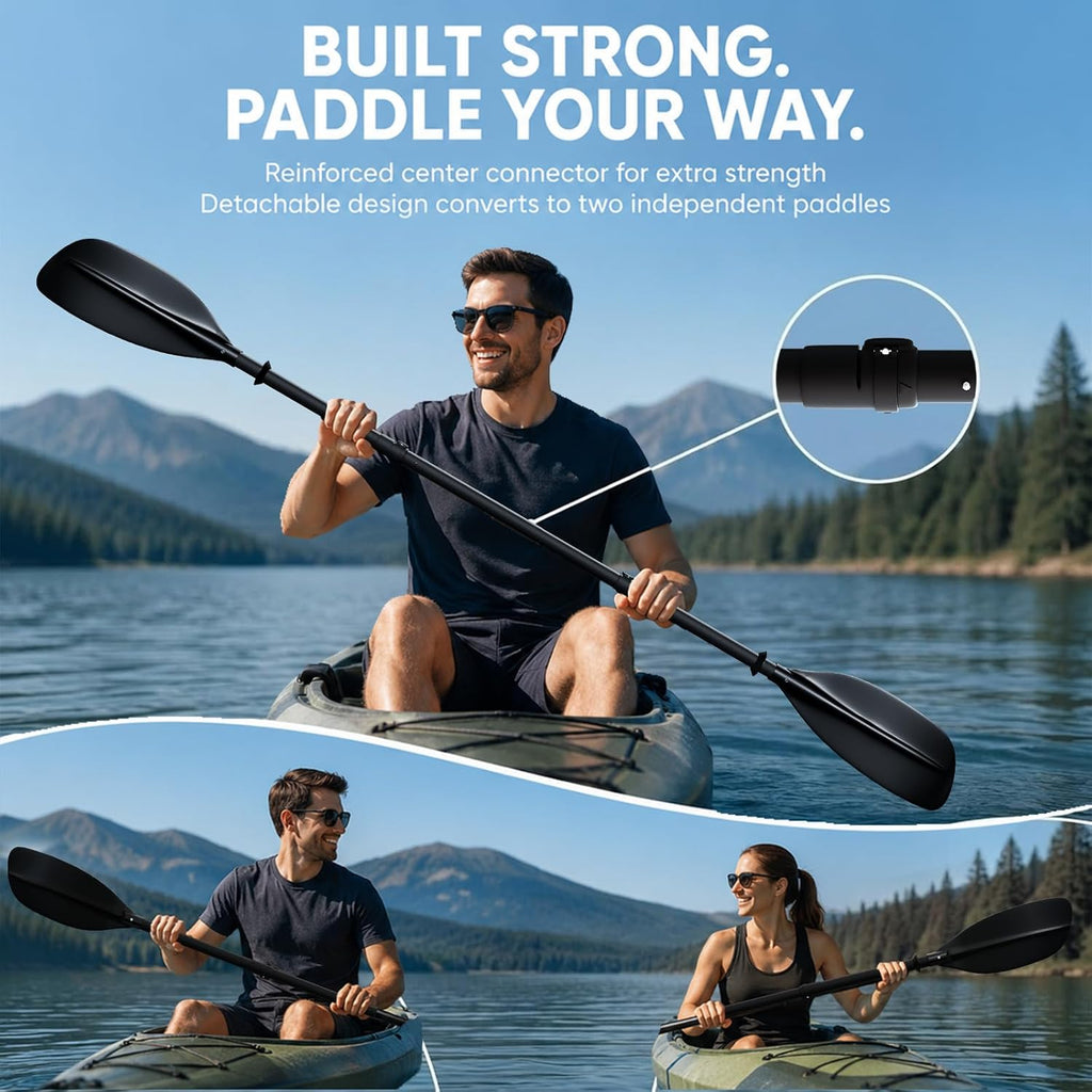 Kayak Paddle Heavy Duty,Portable Boat Oar with Thickened Reinforced Shaft Non-Slip Frosted Grip Telescopic Paddle for Ice Breaking Multi-Scenario Water Use.