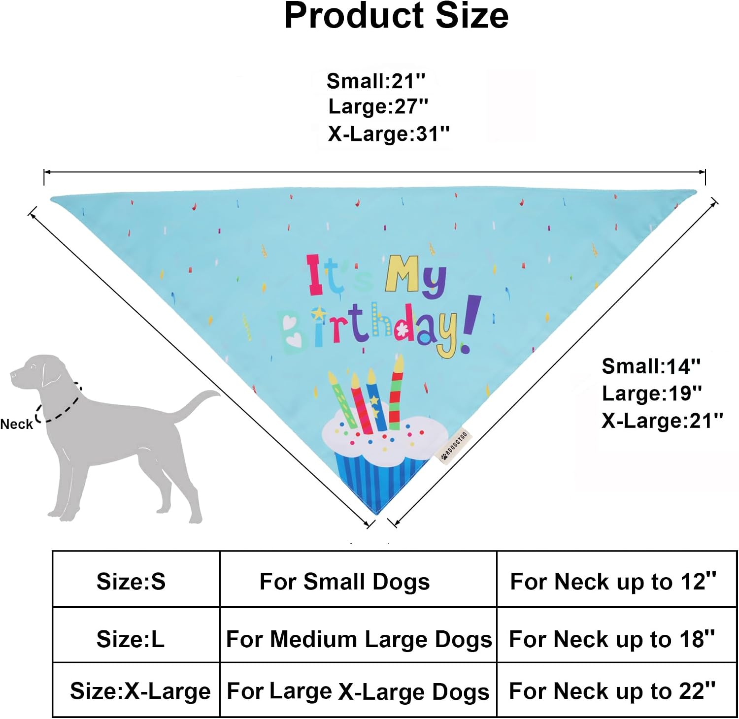 ADOGGYGO Dog Birthday Hat, Blue Birthday Boy Bandana with Bow Tie, Large
