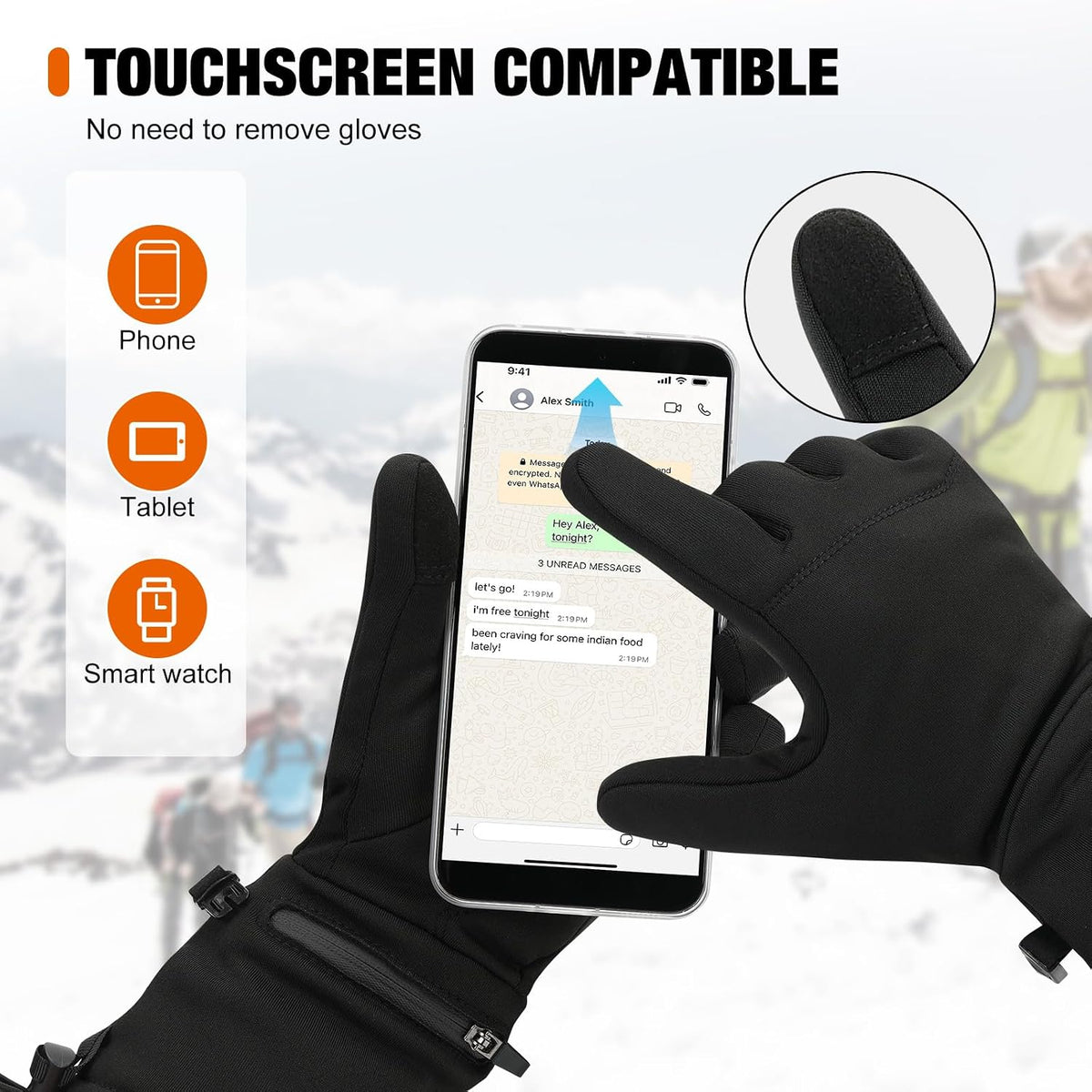 Heated Glove Liners for Men Women Rechargeable Heated Gloves with 3 Heat Settings, Thin Liners for Running Hiking Cycling Skiing Winter Activities