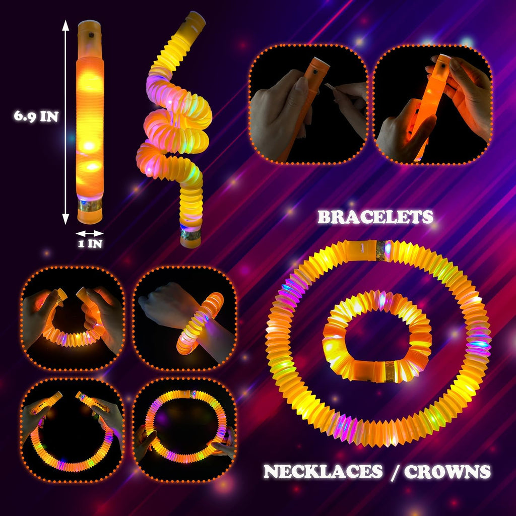 24 PCS Orange Glow Sticks Party Favors Supplies Toys for Kids Adults