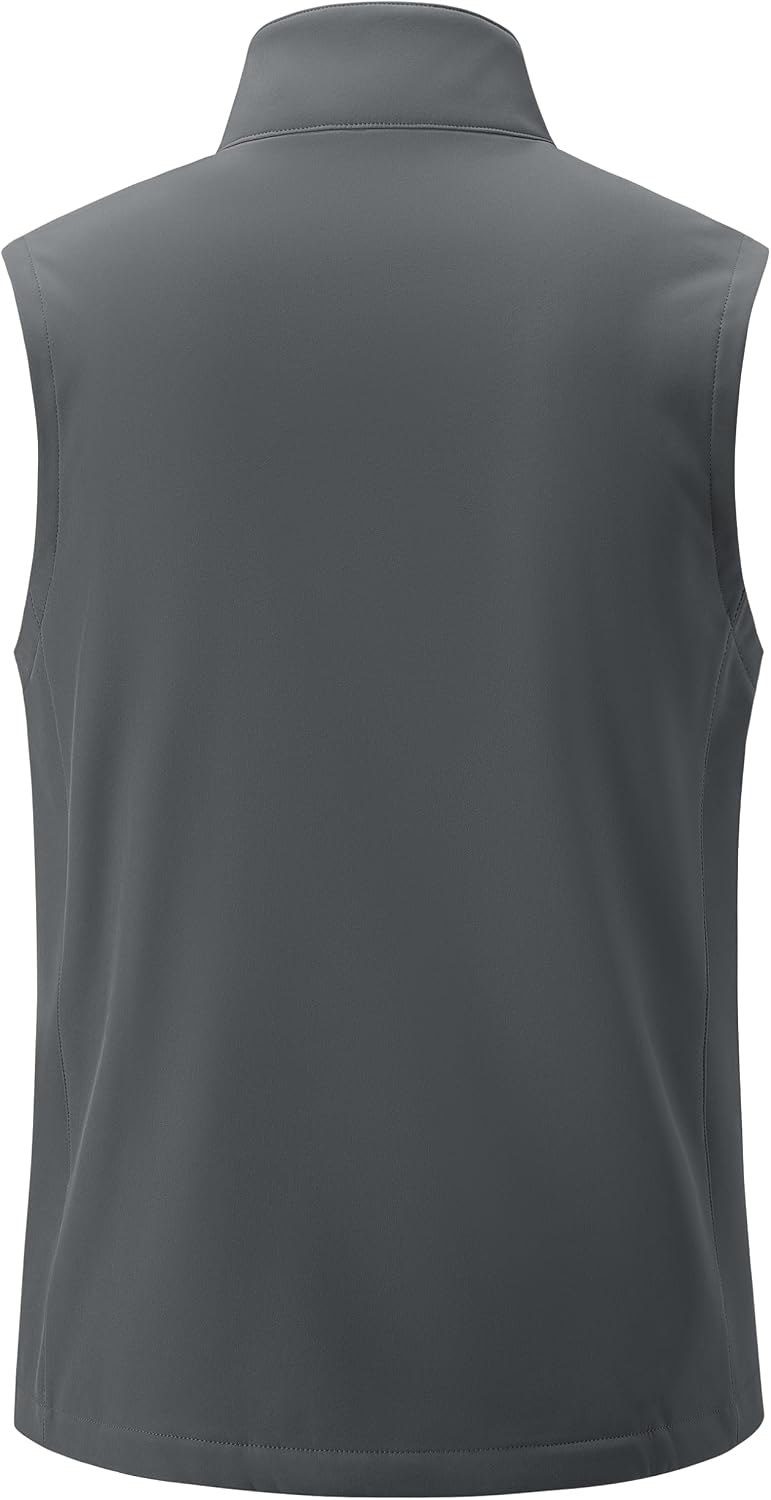 MAGCOMSEN Men's Lightweight Softshell Vest Outerwear Fleece Golf Running