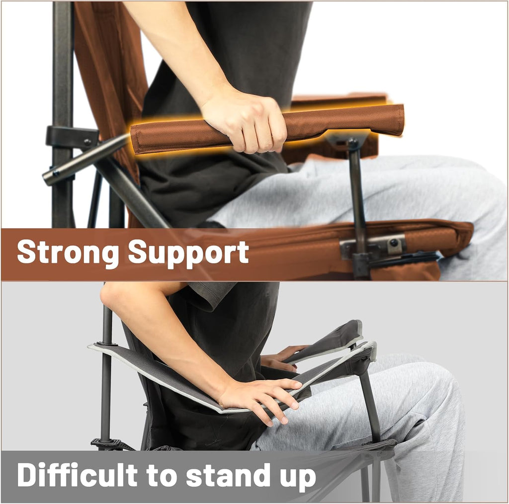 TIMBER RIDGE Oversized Folding Camping Chair High Back 500lbs