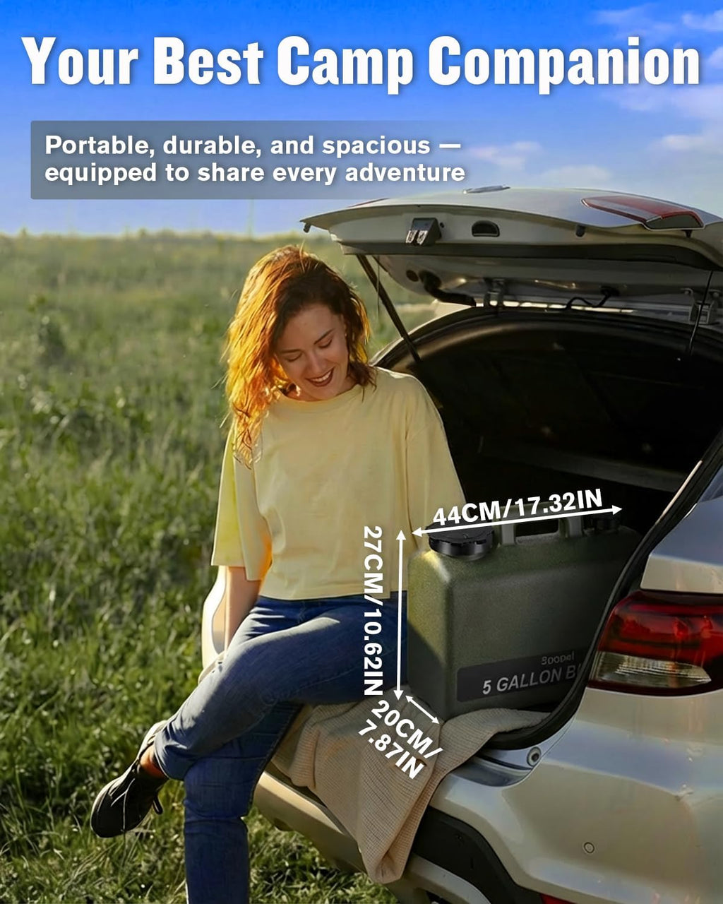 Spopal Portable Shower for Camping with 5-Gallon Water Jug, 10000mAh