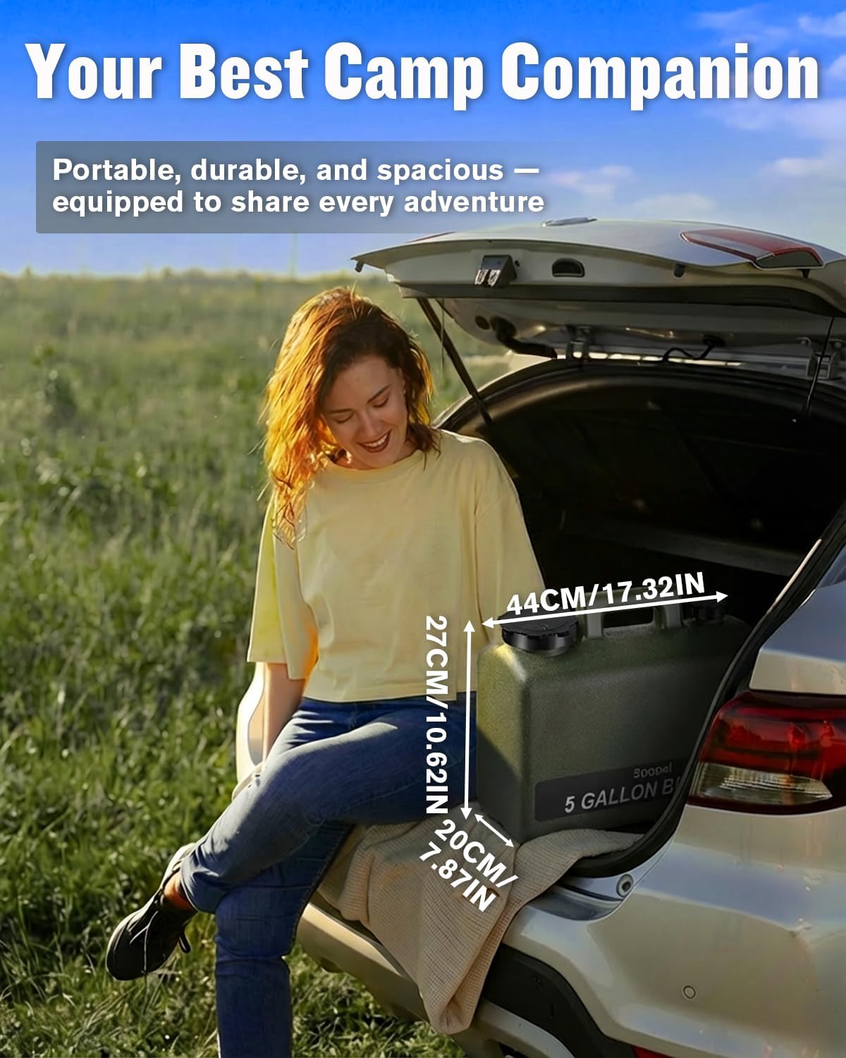 Spopal Portable Shower for Camping with 5-Gallon Water Jug, 10000mAh
